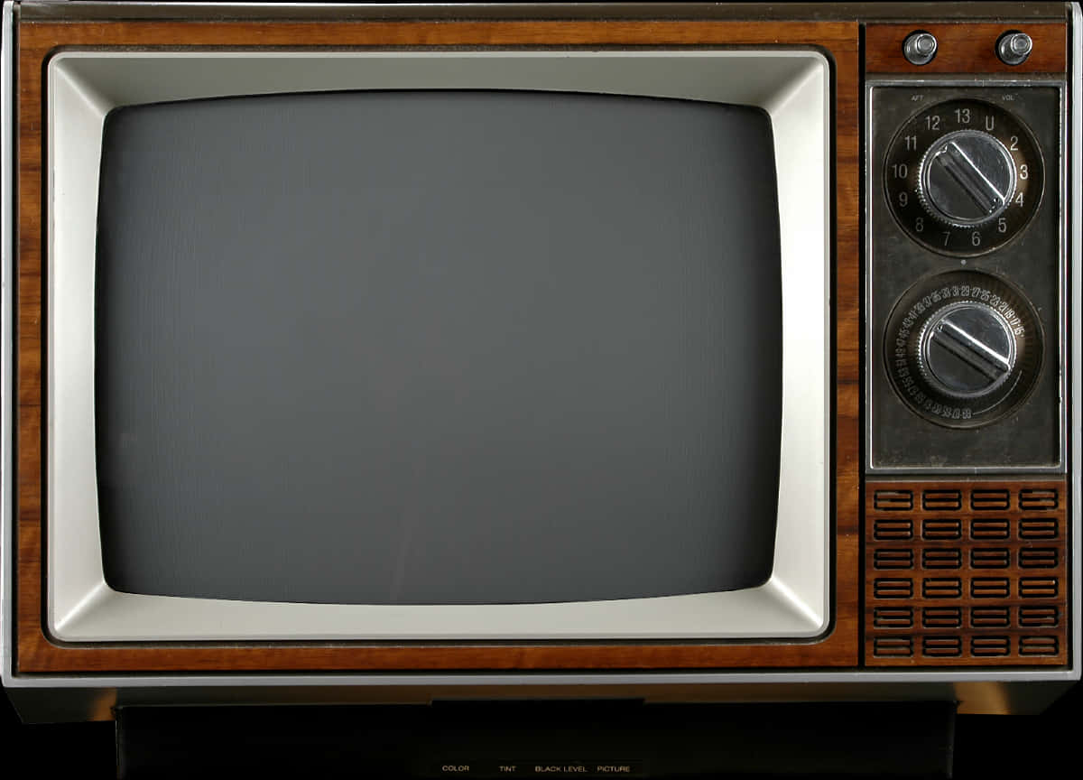 A Television With A Dial And Buttons