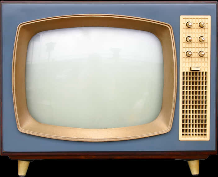 A Blue And Tan Television