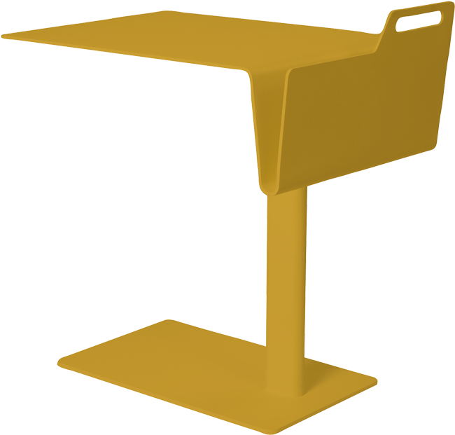 A Yellow Desk With A Black Background
