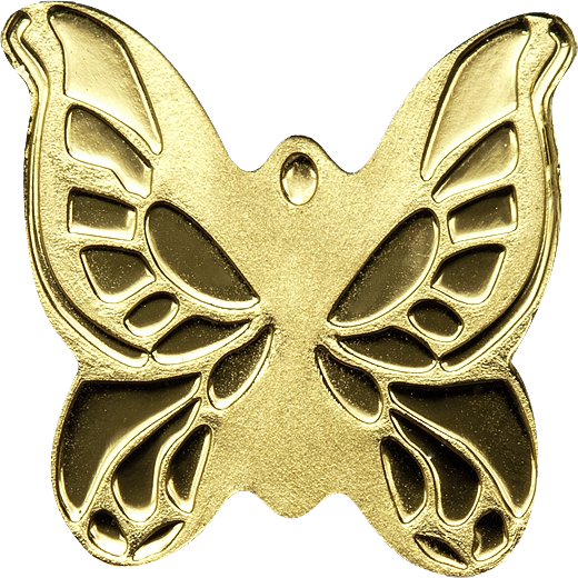 A Gold Butterfly With Black Background