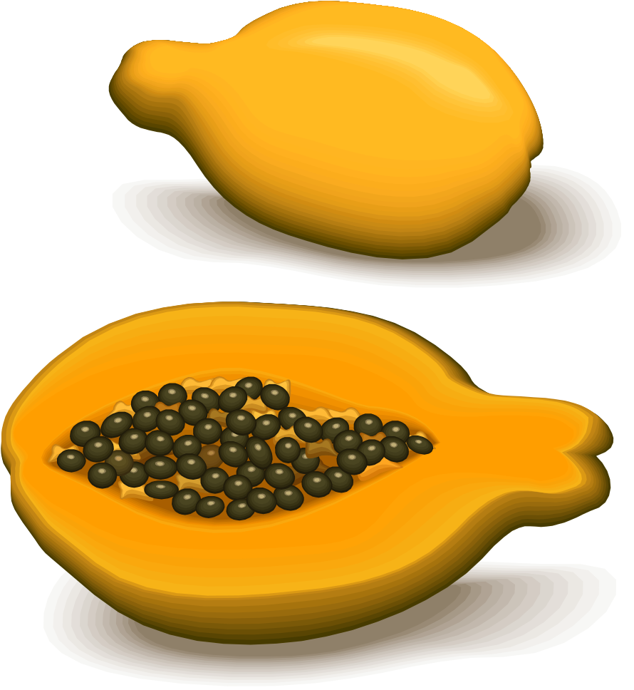 A Yellow Fruit With Black Seeds