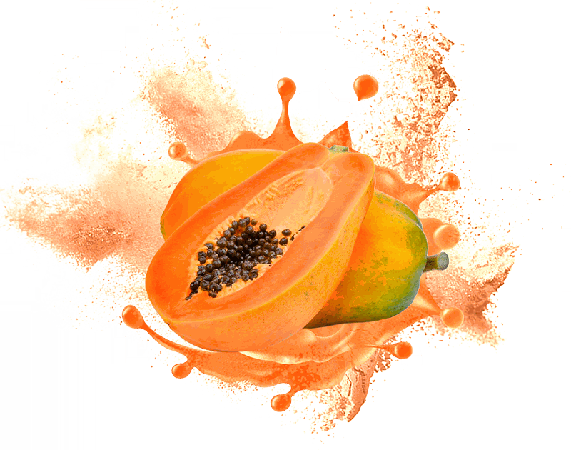 A Papaya With A Splash Of Orange Juice