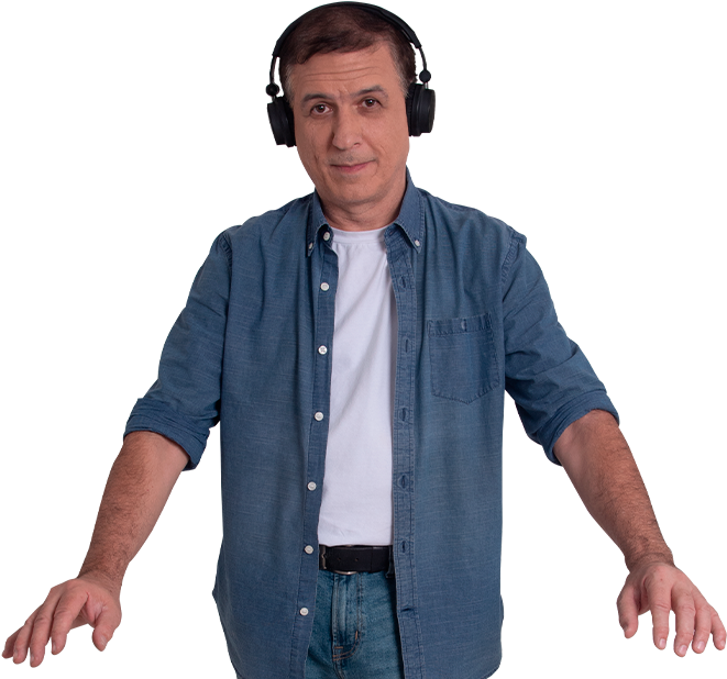 A Man Wearing Headphones