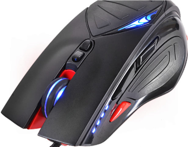 A Black And Red Computer Mouse