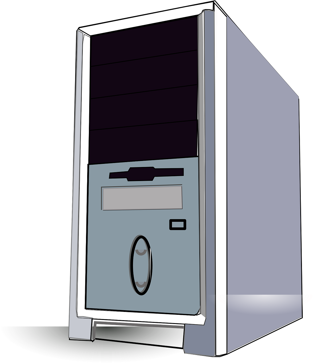 A Computer Tower With A Black Background