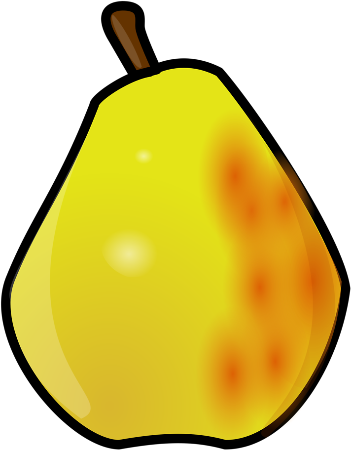 A Yellow Pear With Brown Spots