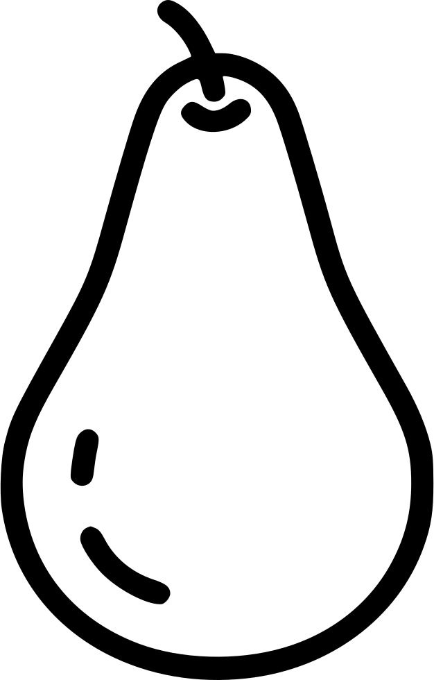 A Black And White Image Of A Pear