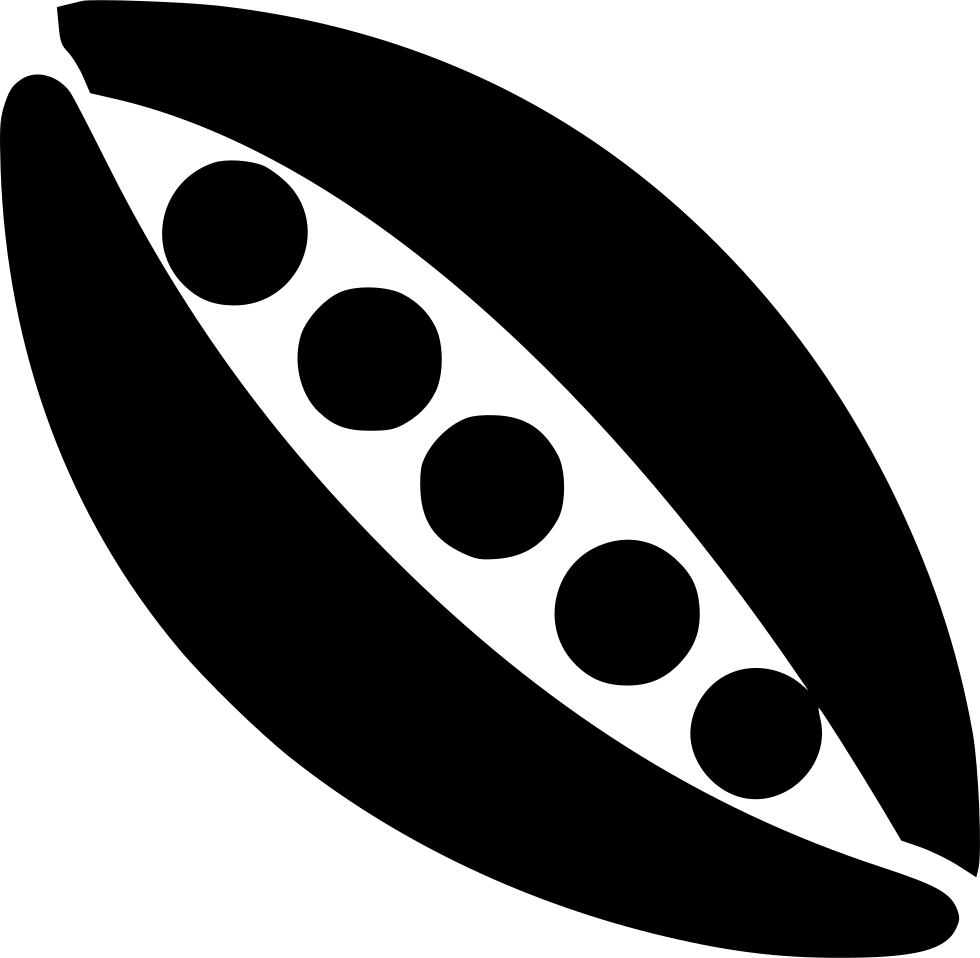 A Black And White Drawing Of A Pea Pod