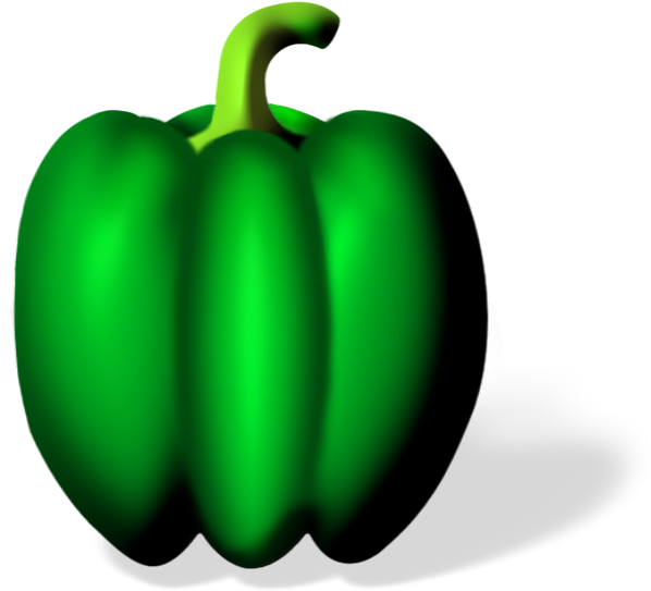 A Green Bell Pepper With A Stem