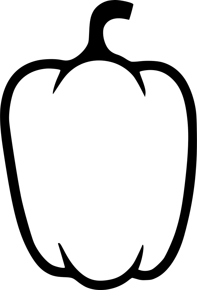 A Black Silhouette Of A Bell Pepper