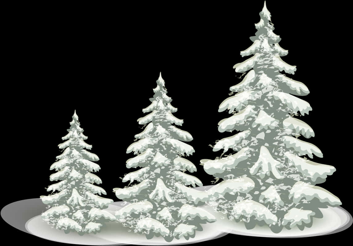 A Group Of Trees Covered In Snow