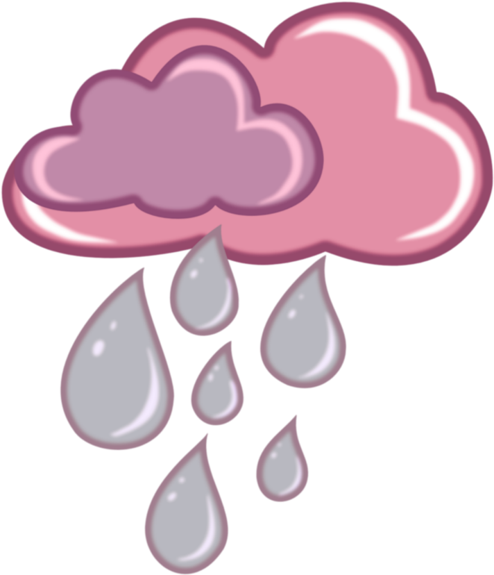A Pink Cloud With Rain Drops