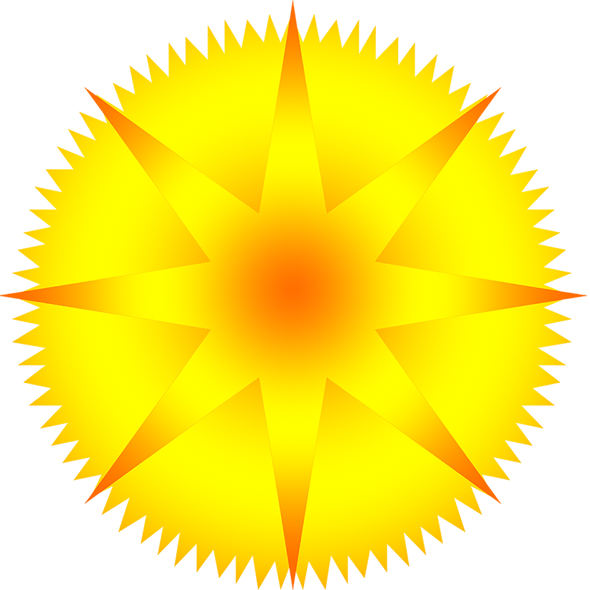 A Yellow Sun With A Black Background