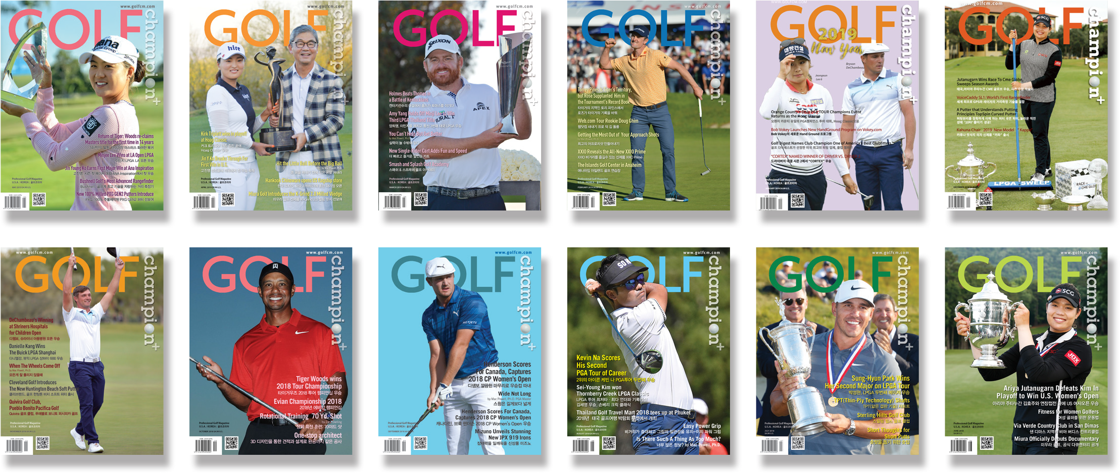 A Group Of Magazines With Golf Players