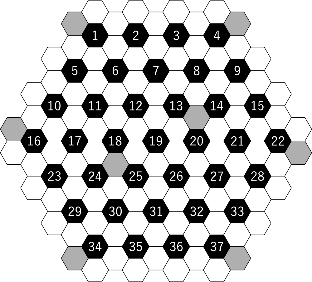 A Hexagon Pattern With Numbers