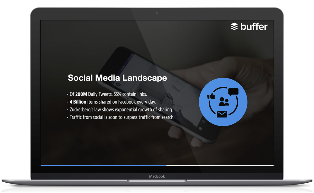 A Laptop With A Social Media Landscape