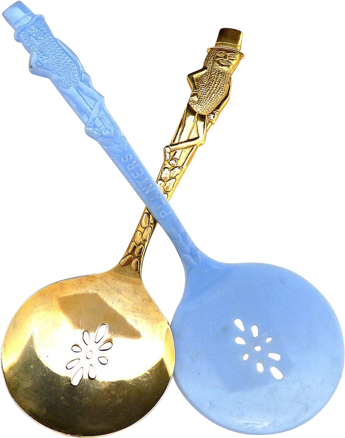 A Pair Of Spoons With A Design On Them