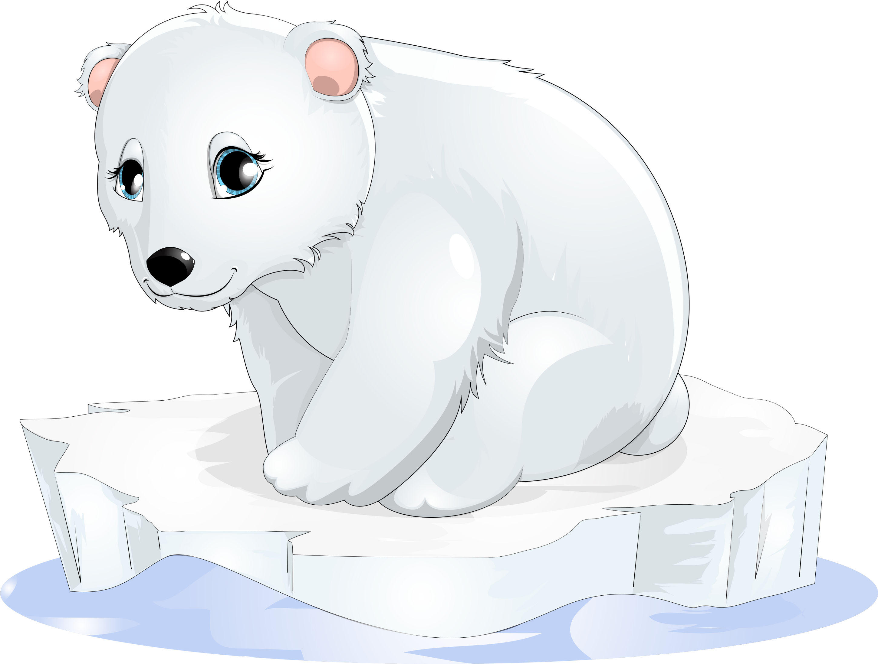 Download A Cartoon Of A Polar Bear On An Ice Floe [100% Free] - FastPNG