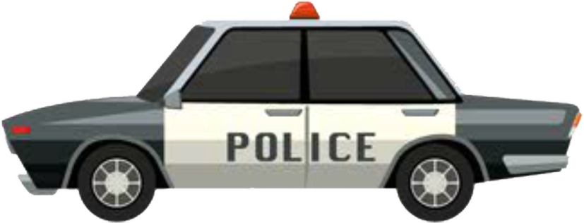 A White Police Car With Black Text