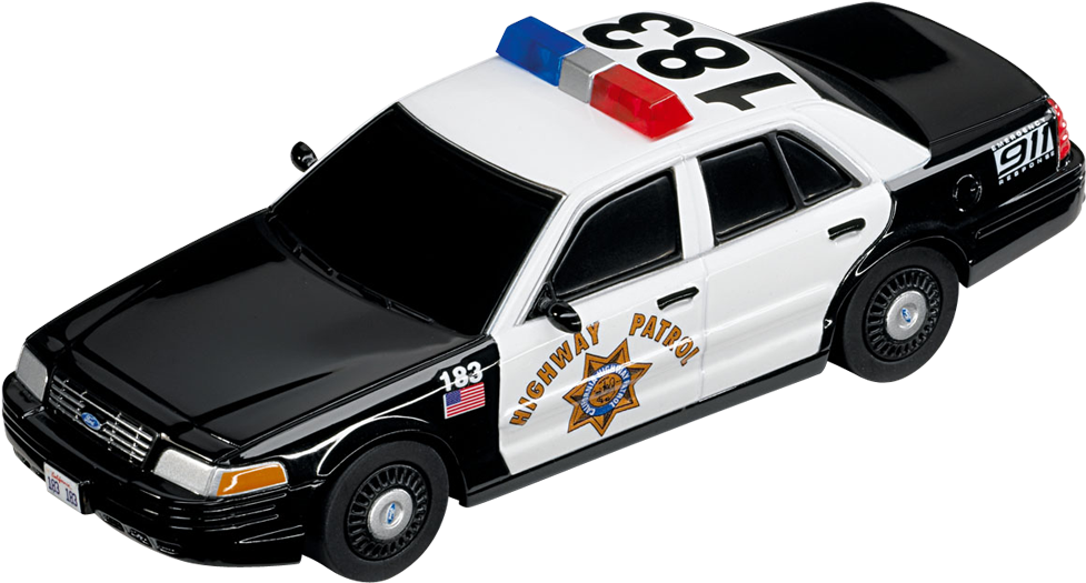 A Black And White Police Car