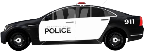 A White And Black Police Car