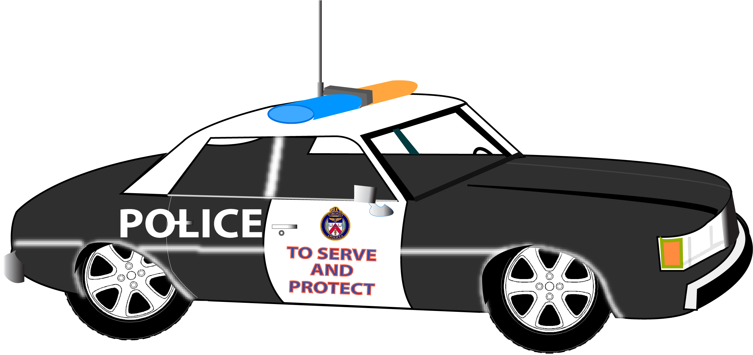 A Police Car With A Light On Top