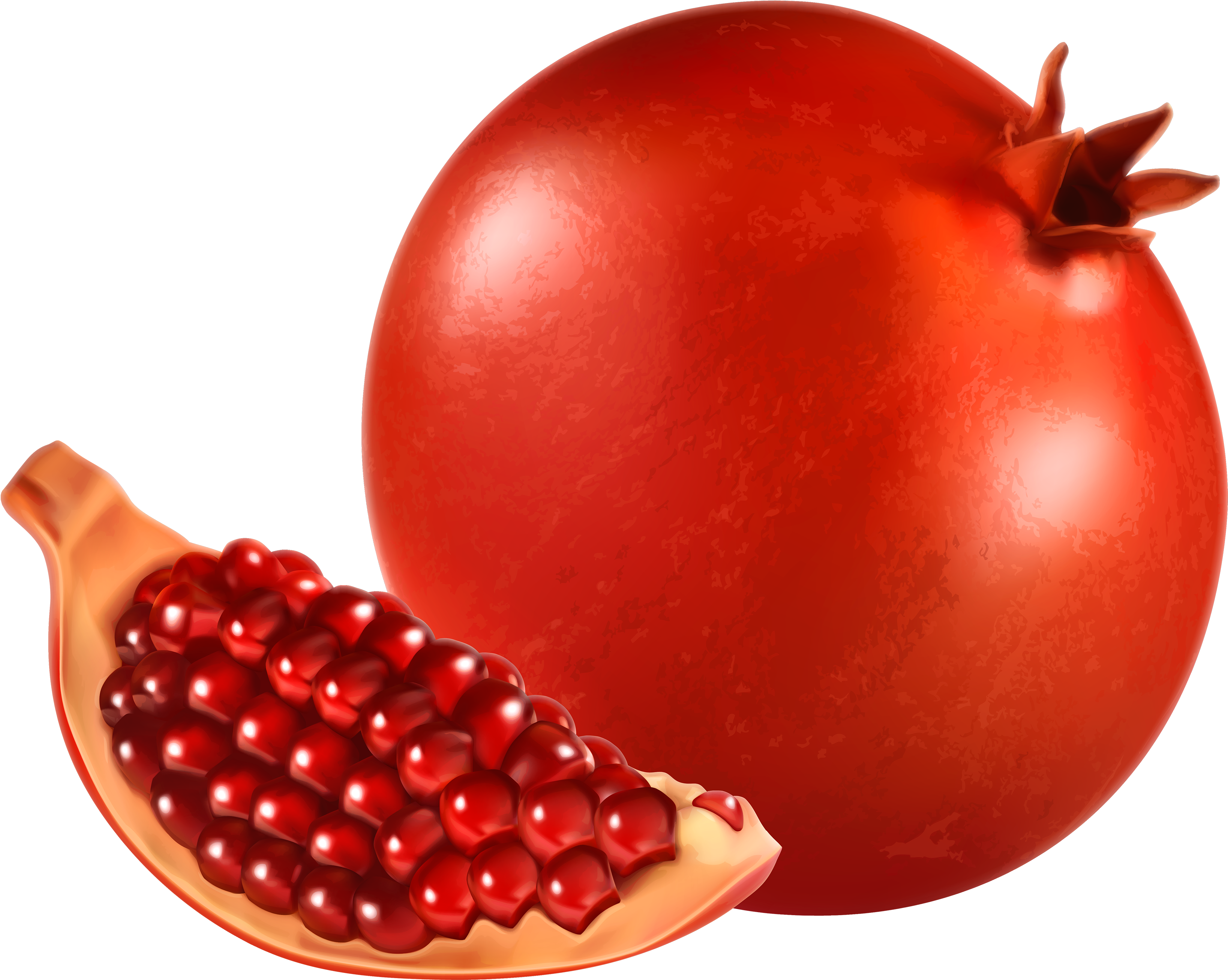 A Pomegranate And A Slice Of Pomegranate
