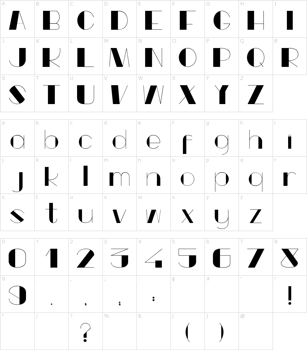 A Black Grid With White Letters