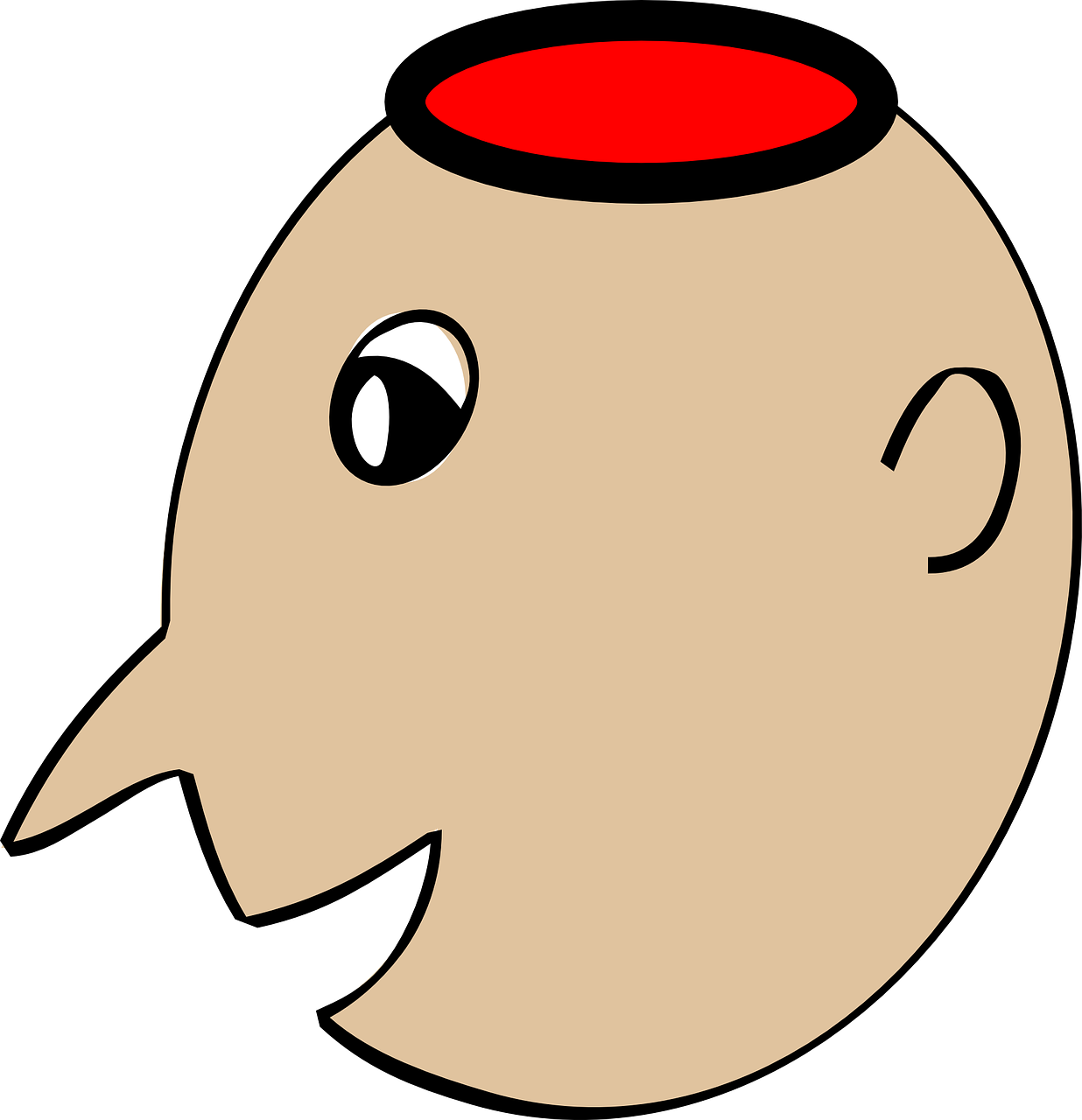 A Cartoon Head With A Red Hat