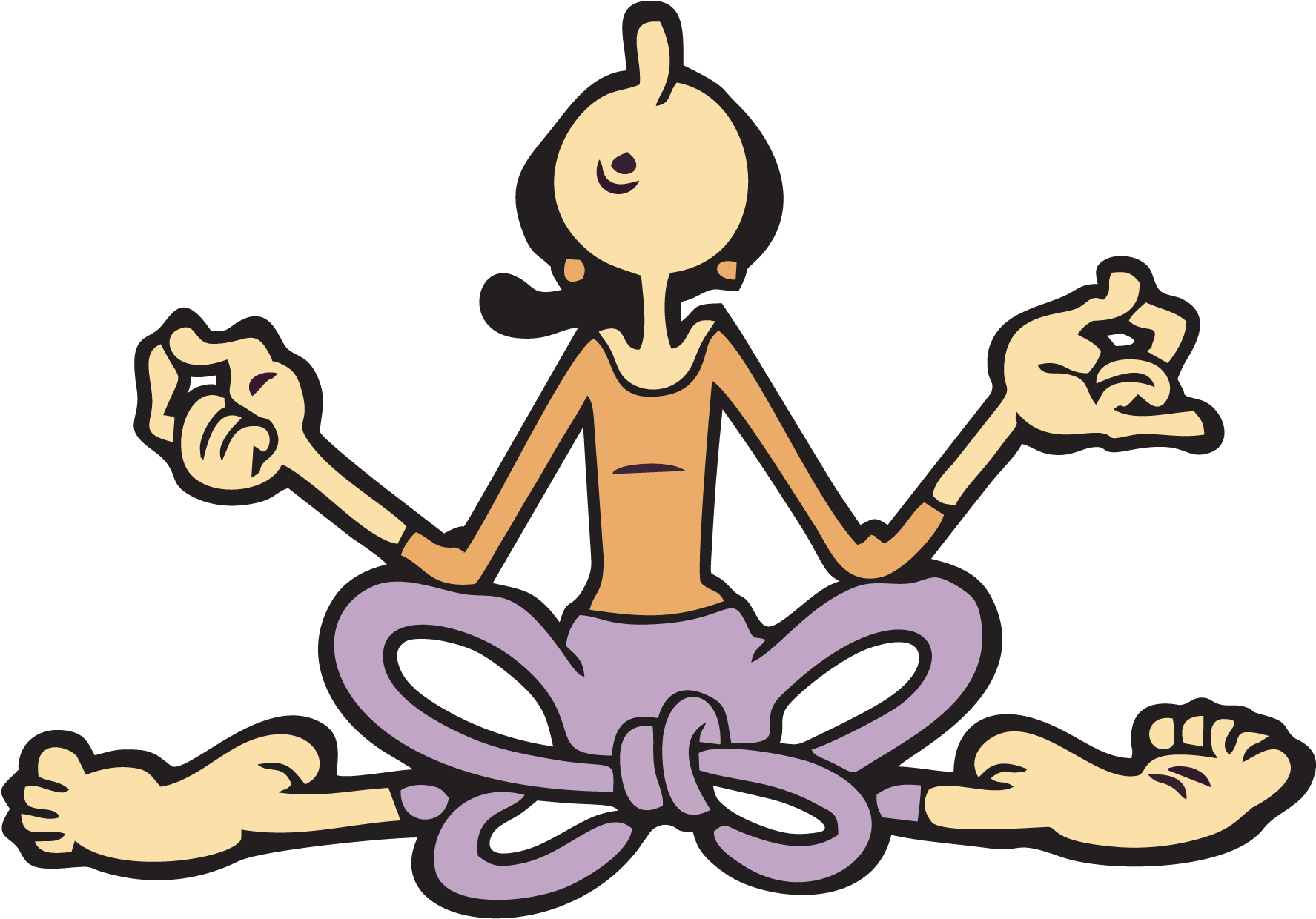 A Cartoon Of A Person Sitting In A Lotus Position
