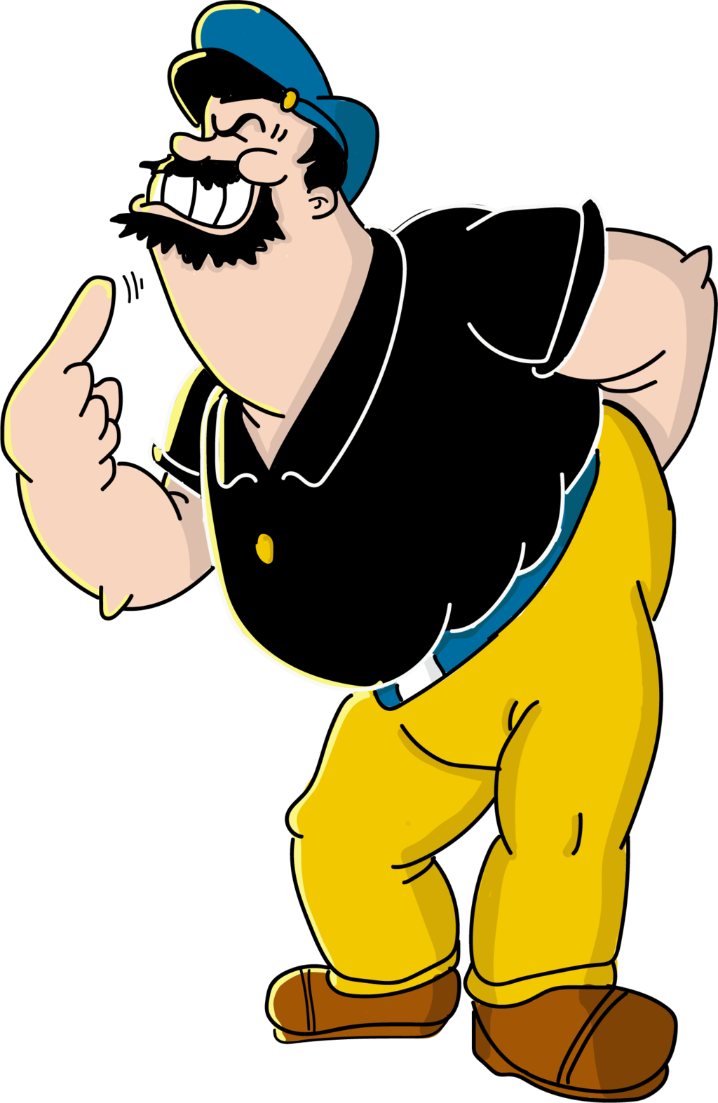 Cartoon A Cartoon Of A Man With A Mustache And Yellow Pants