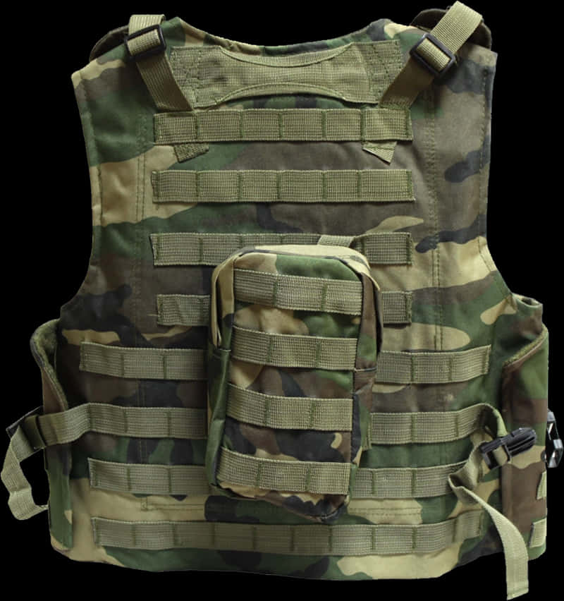 A Camouflage Vest With A Black Background