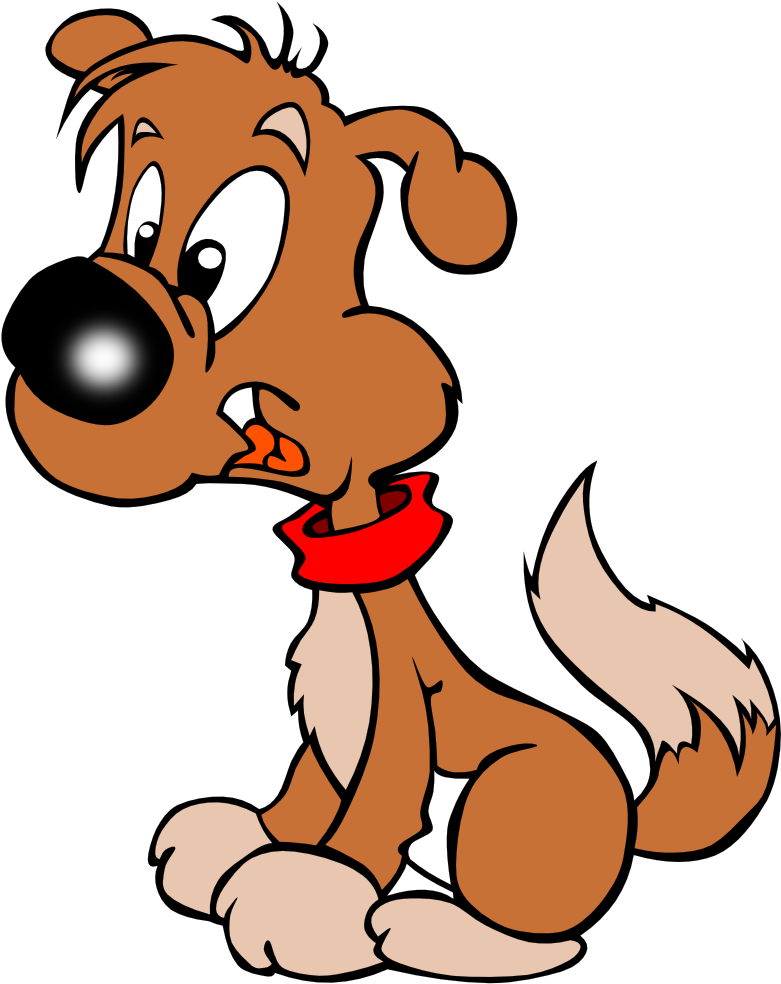 Cartoon Dog With A Red Scarf