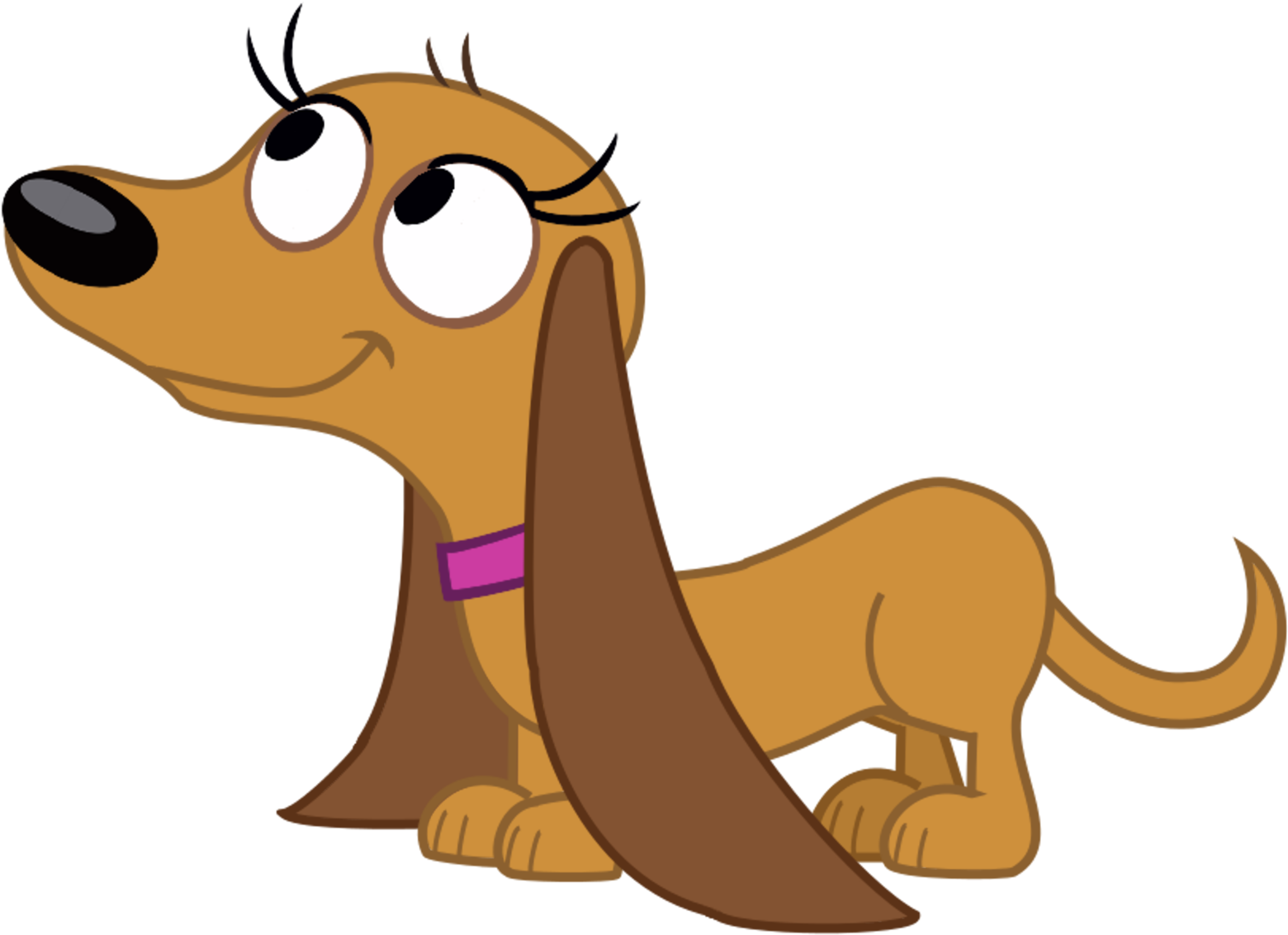 Cartoon Dog With Long Brown Ears And Long Brown Tail