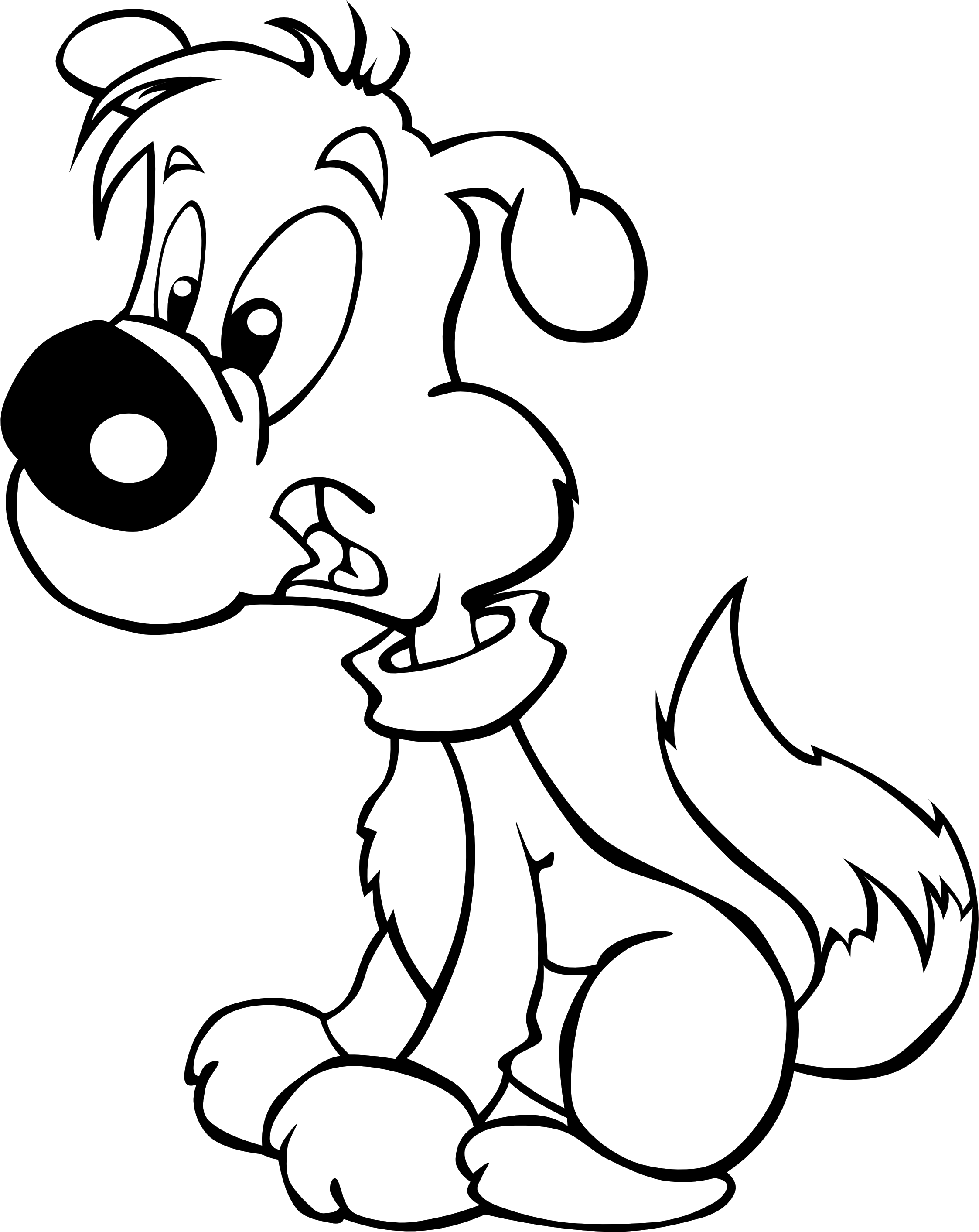A Cartoon Dog With A Scarf
