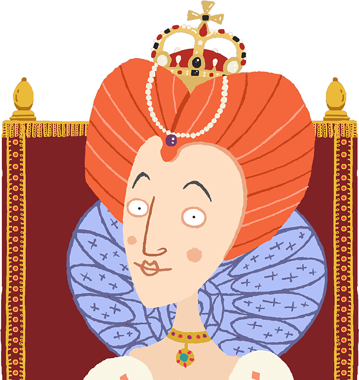 A Cartoon Of A Woman In A Crown