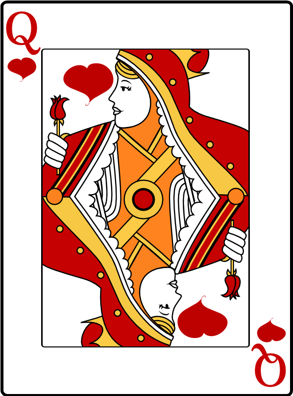 A Card With A Queen Of Hearts