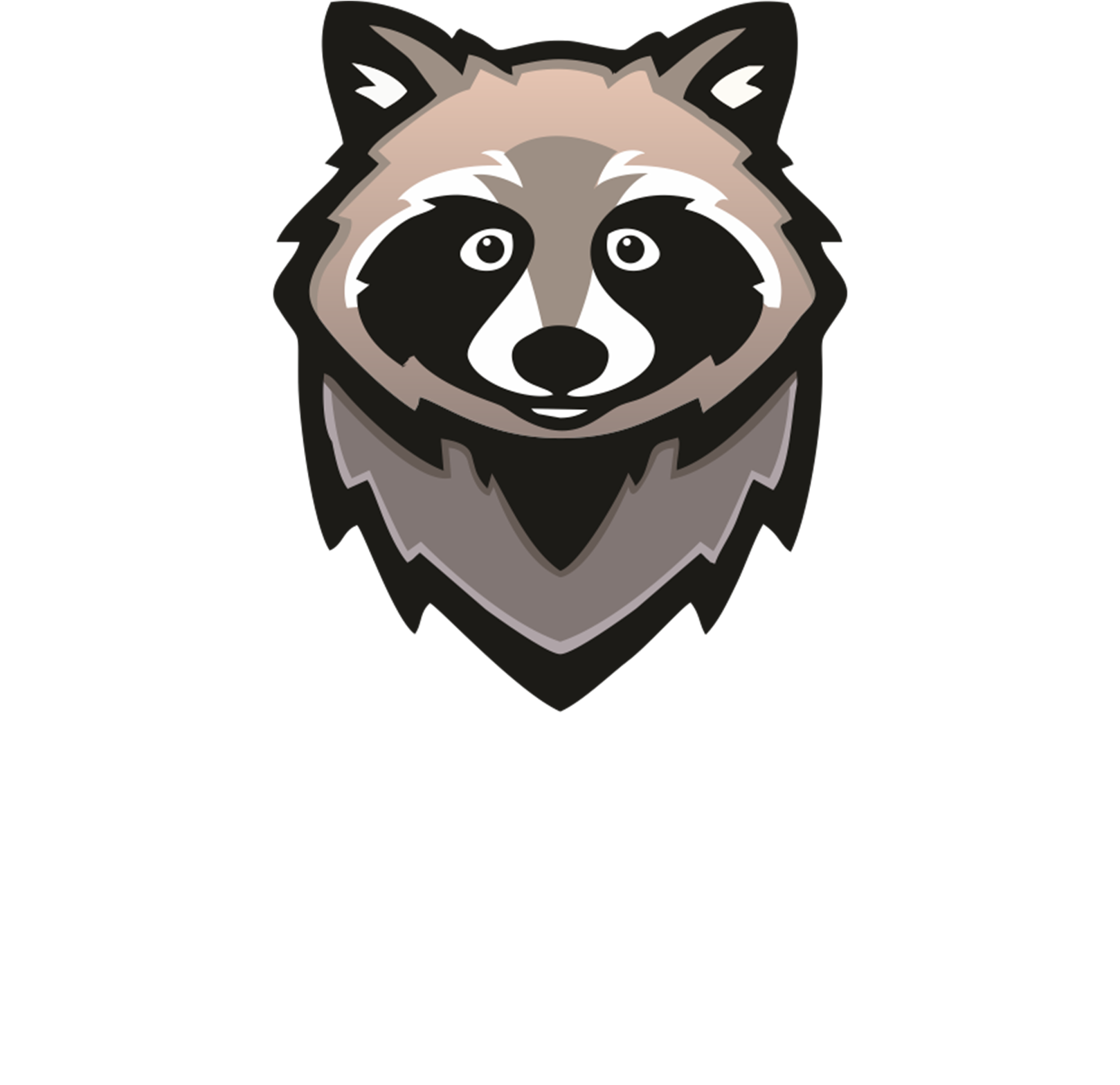 A Raccoon Head On A Black Background