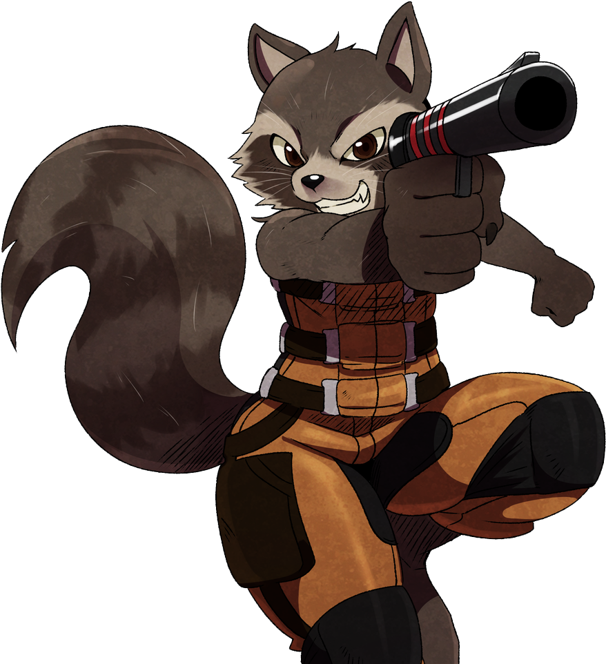 Cartoon Of A Raccoon Holding A Telescope
