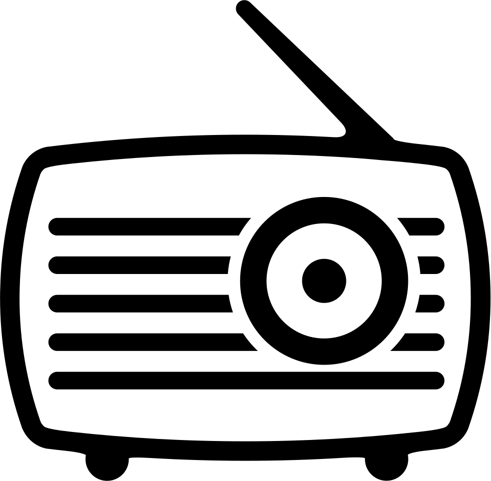 A Black And White Image Of A Radio