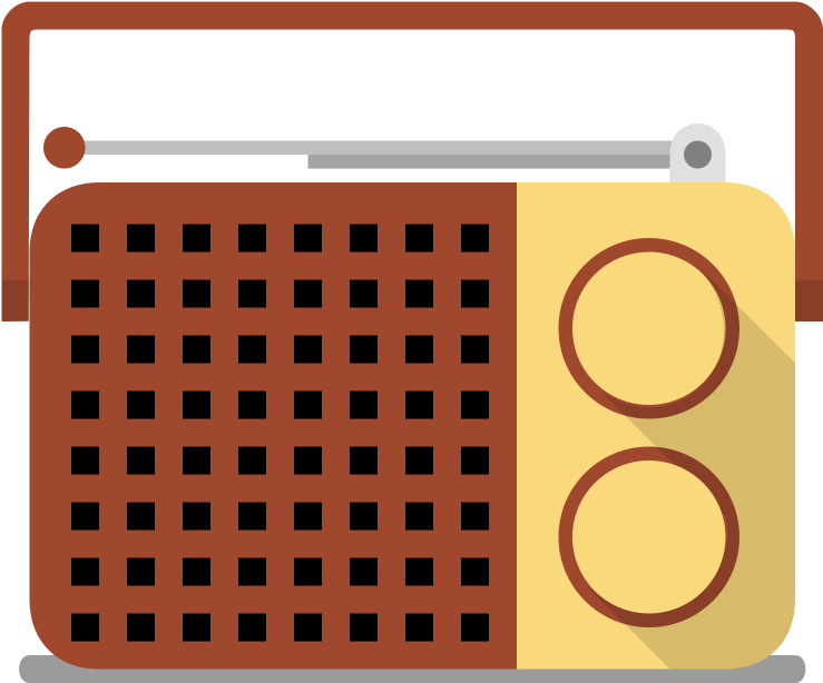 A Yellow And Brown Radio