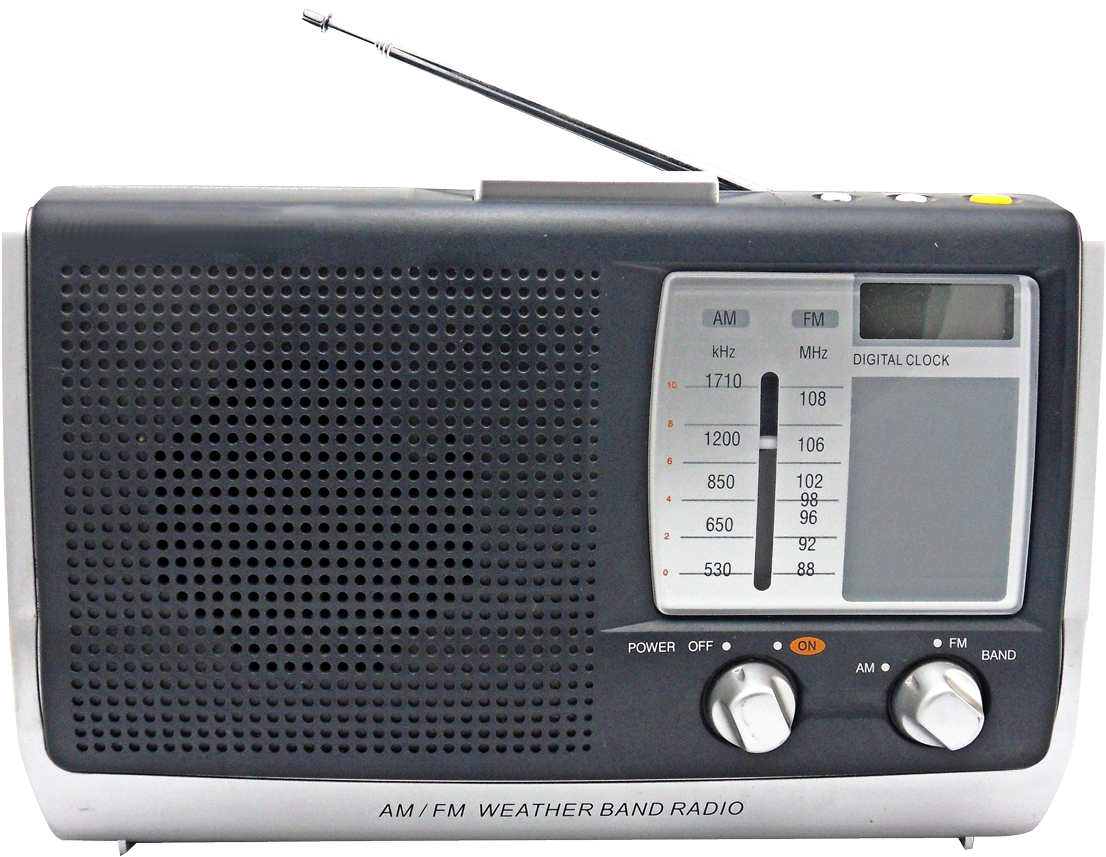 A Black And Silver Radio
