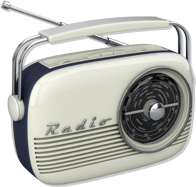 A White And Blue Radio