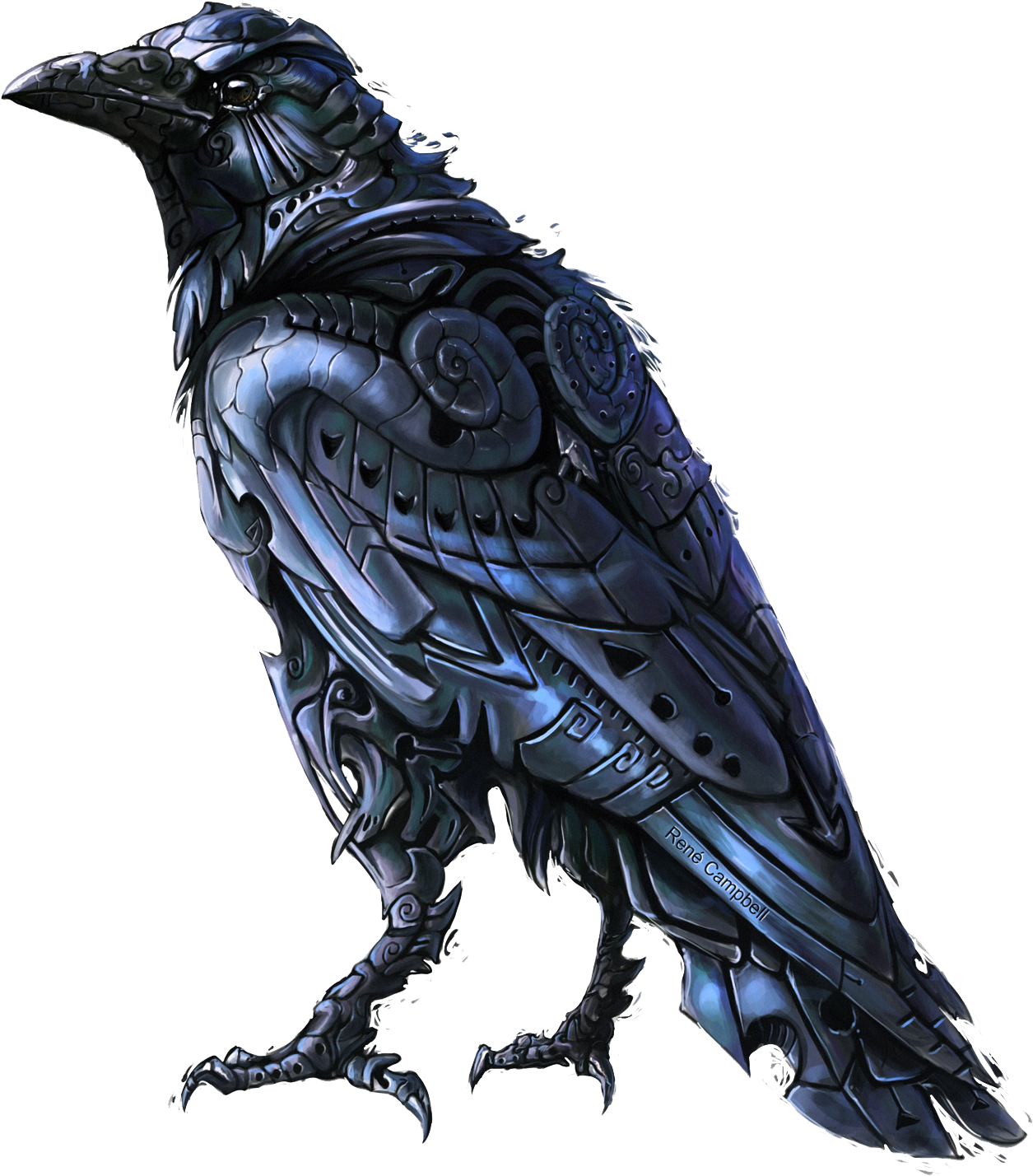 A Metal Bird With A Black Background