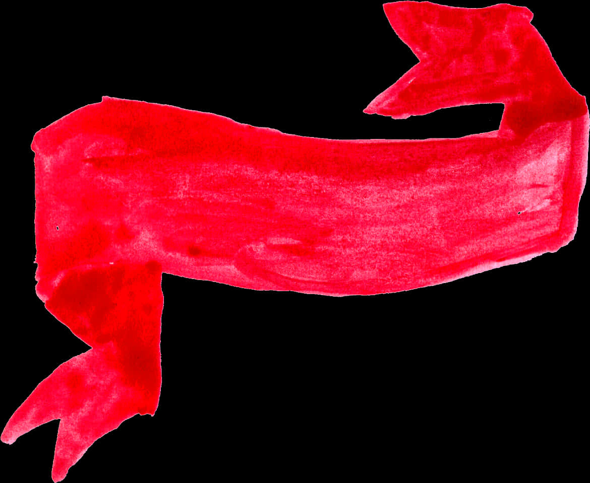 A Red Watercolor Banner On A Black Background