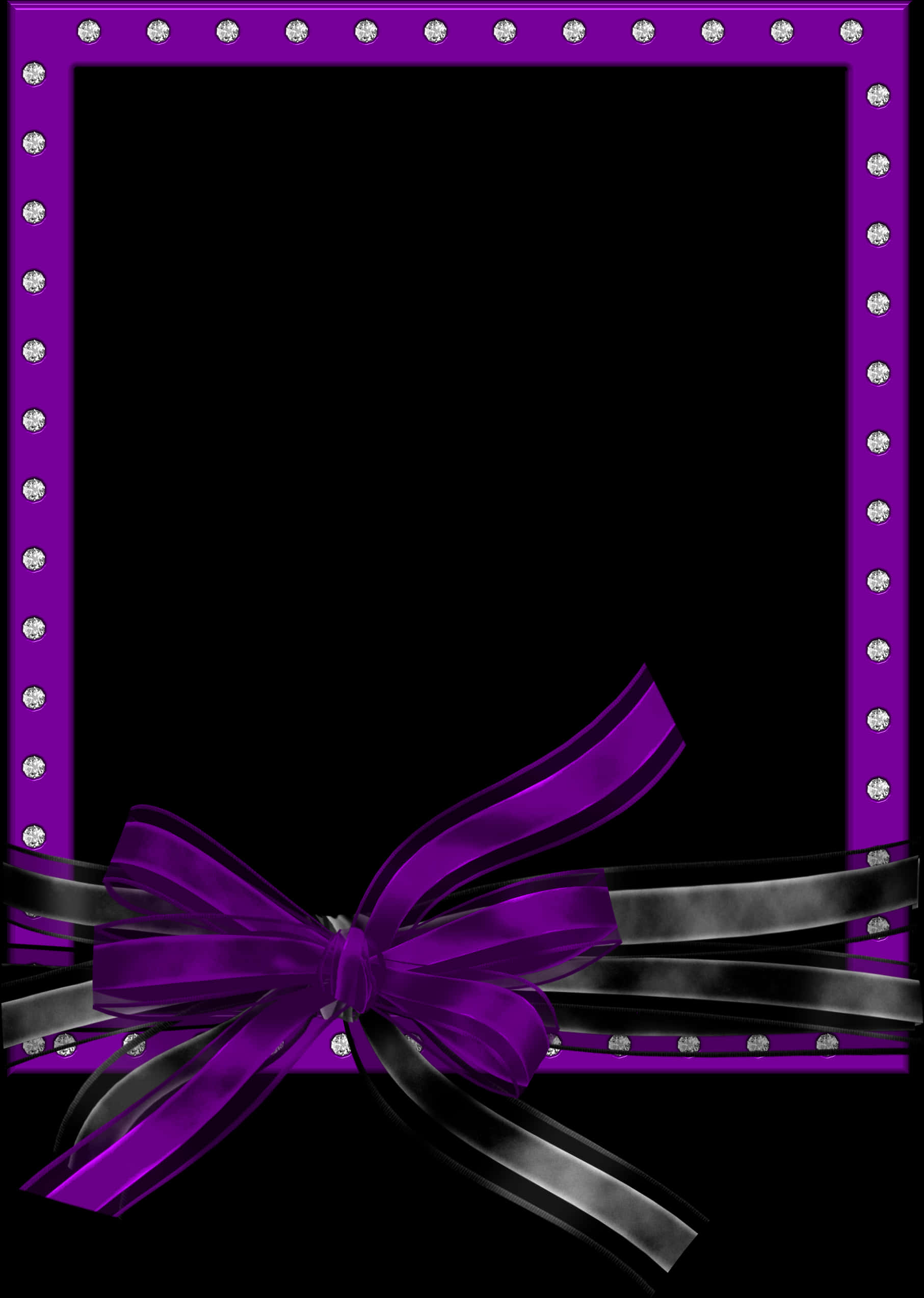 A Purple And Black Bow On A Black Background