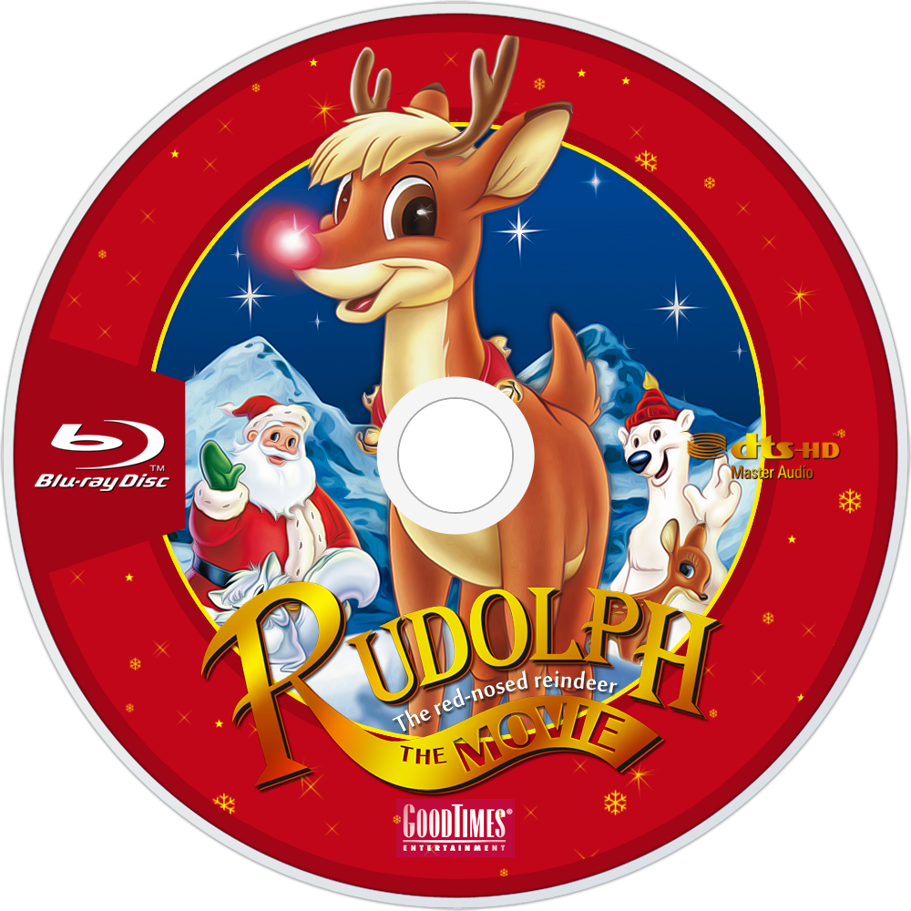 A Red And White Dvd With Cartoon Reindeer And Santa Claus