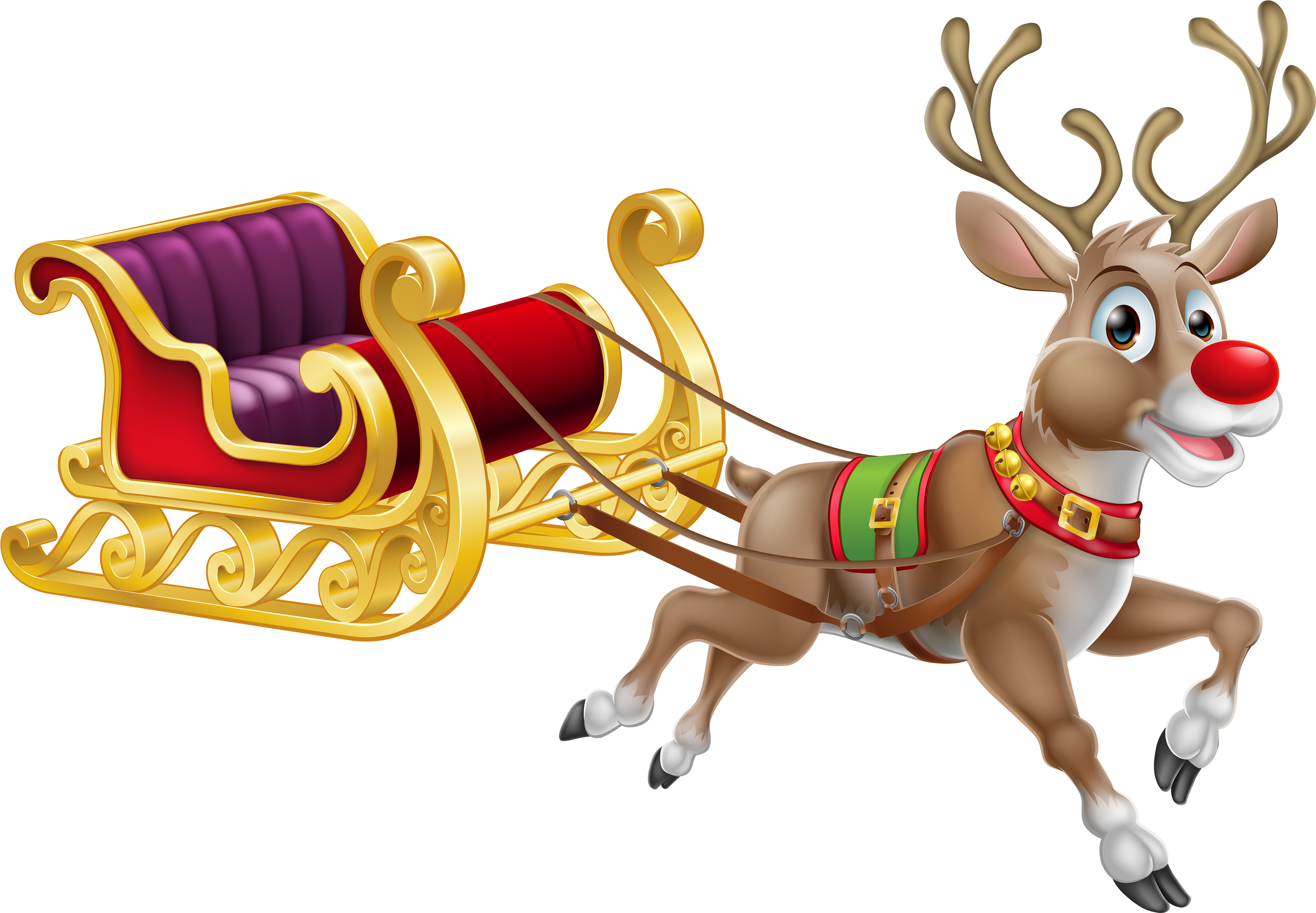 A Reindeer Pulling A Sleigh