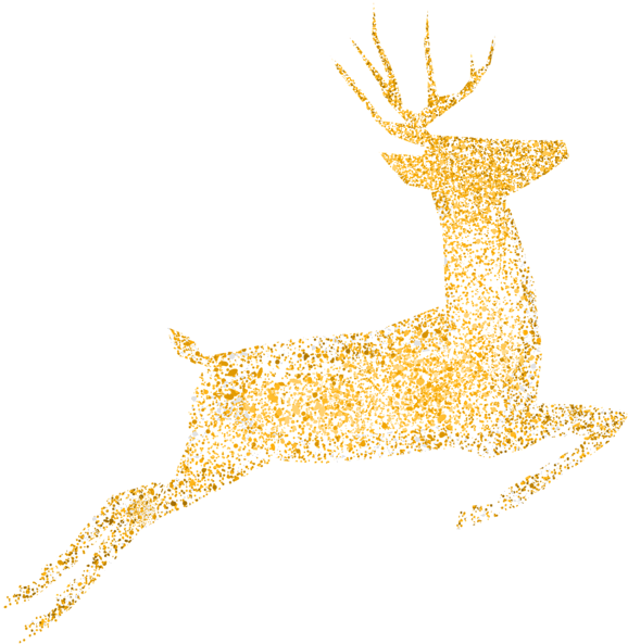 A Gold Glittered Deer On A Black Background