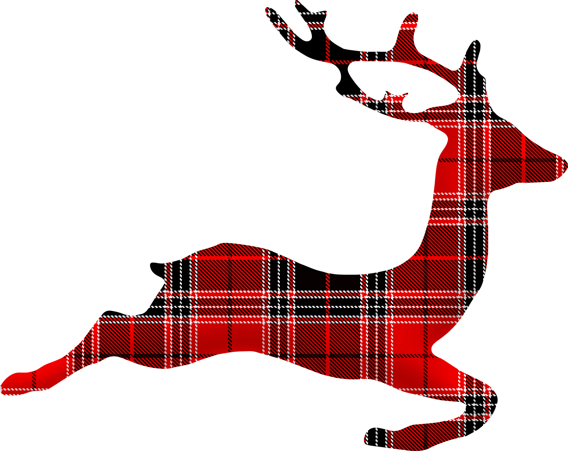 A Red And Black Plaid Reindeer